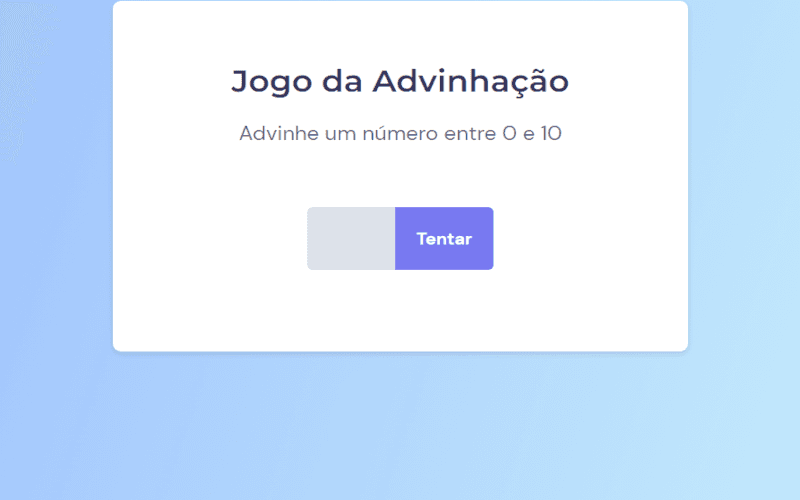 Jogo de advinhação de números