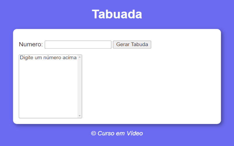 Gerador de tabuada